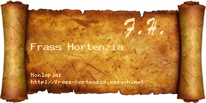 Frass Hortenzia névjegykártya